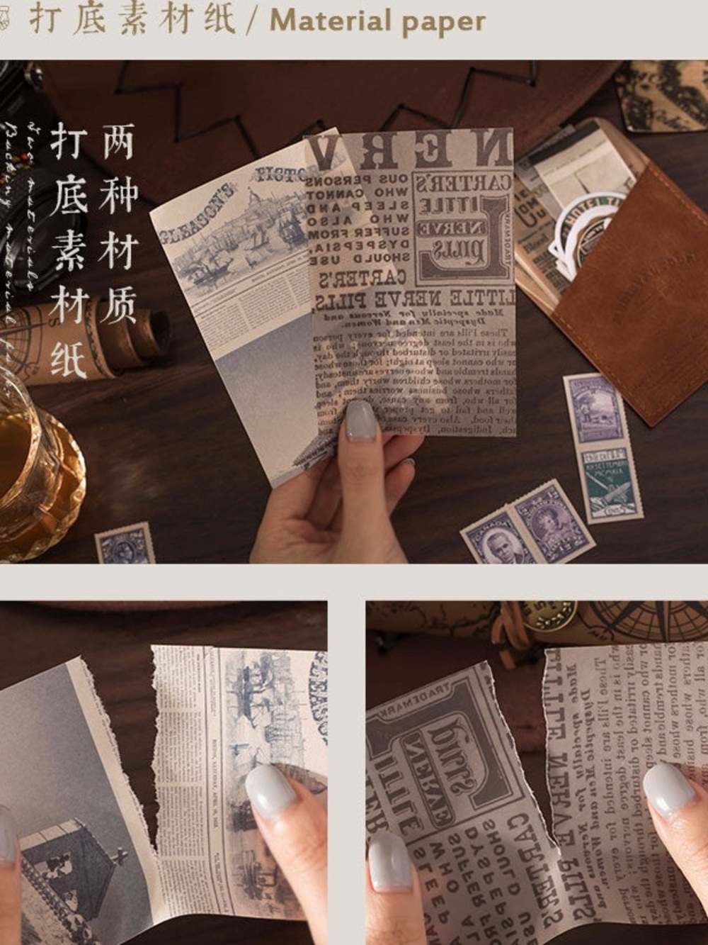 Vintage Style Junk Journal Ephemera Paper Sticker Pack Set Scrapbooking Collage - Picture 15 of 16